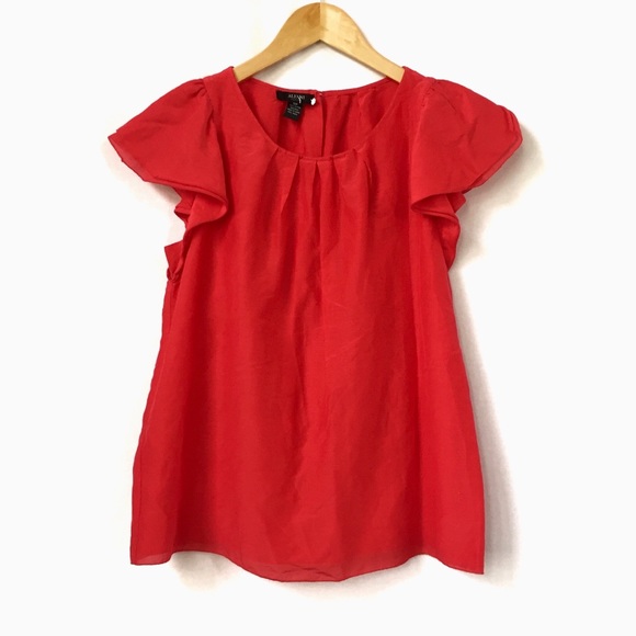 Alfani Tops - Alfani Red Flutter Sleeve Top